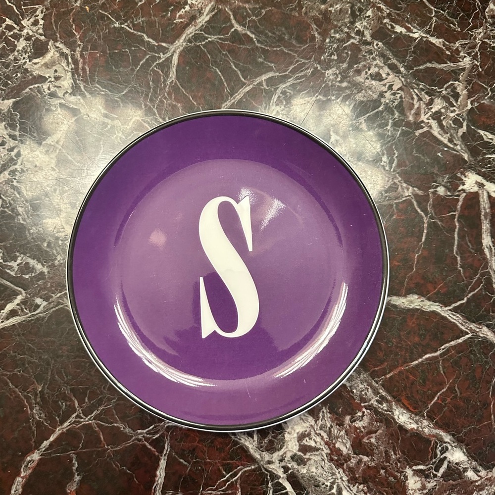 Kate Spade To The Letter ‘S’ Purple Plate